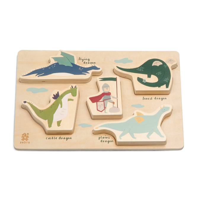 Hovedbilde Wooden chunky puzzle, Dragon Tales