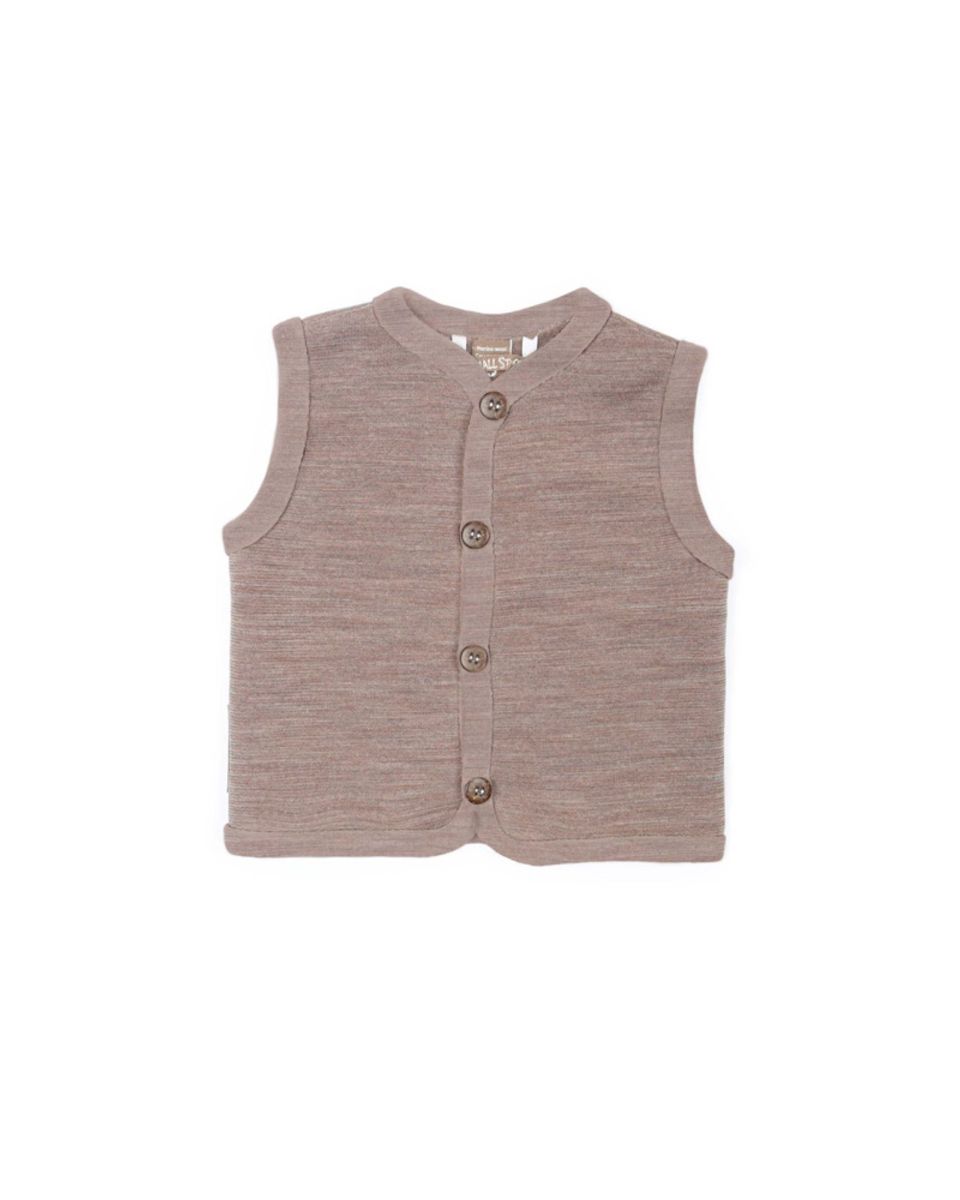 Smallstuff Vest med knapper, merinoull, powder (56/62)