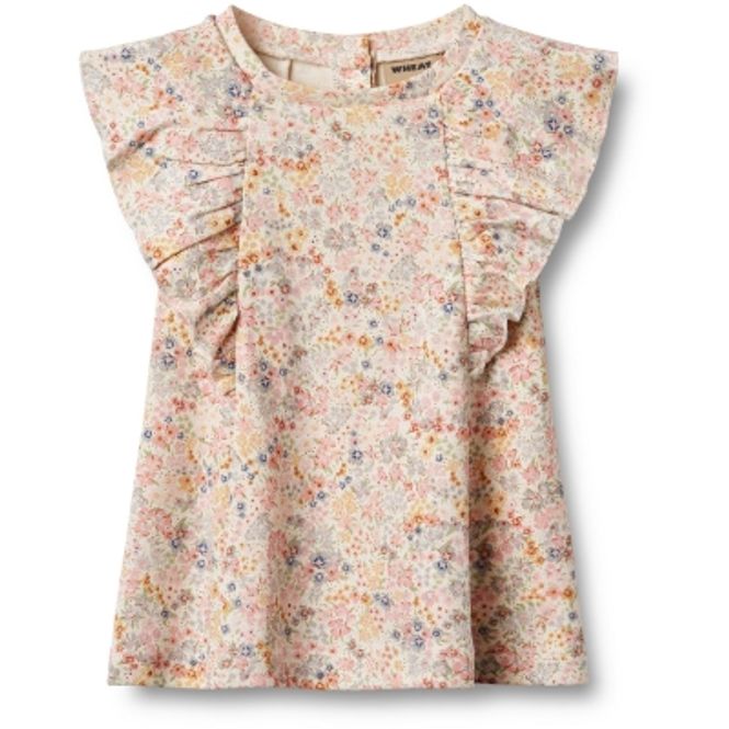 Hovedbilde Wheat, Jersey Babykjole Ruffle Shirley, Bright flowers