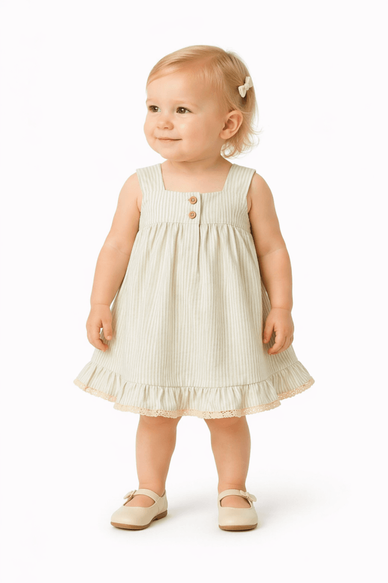 Wheat, Kjole Ayla, Summer blue stripe (62 cm)