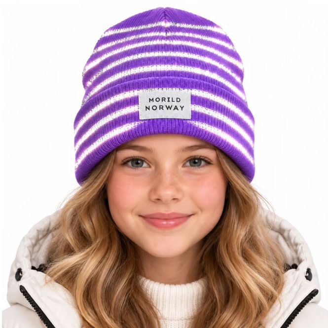 Hovedbilde Morild Refleks Stripe Lue med refleks, lilla