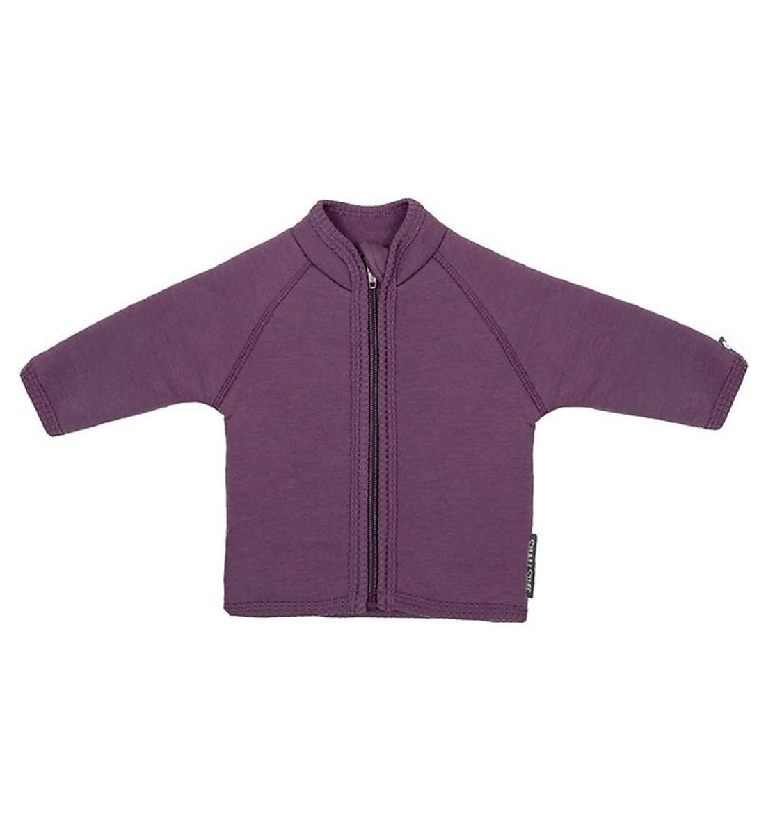 Smallstuff Cardigan med glidelås, merinoull, dark rose (92/98)