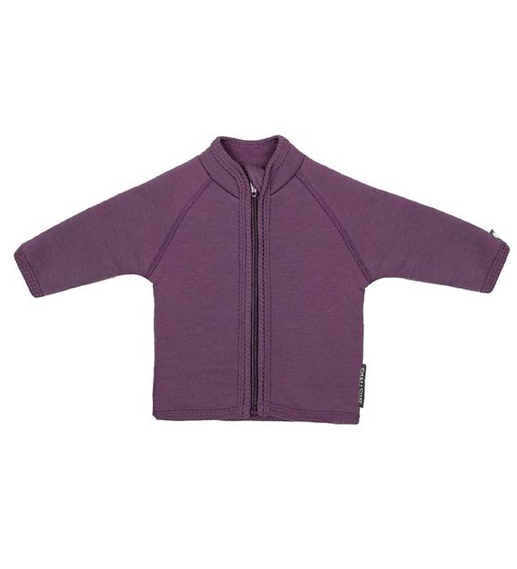 Smallstuff Cardigan med glidelås, merinoull, dark rose